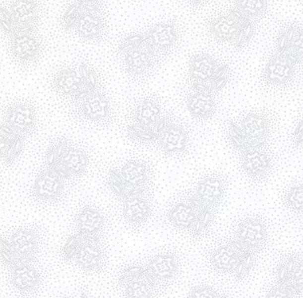 Quilter's Flour III 9951-01W Medium Floral with Dots White on White by Henry Glass Fabrics