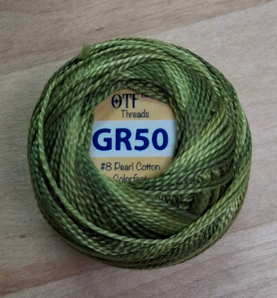 Old Tattered Flag 100% Pearl Cotton Varigated Green #8