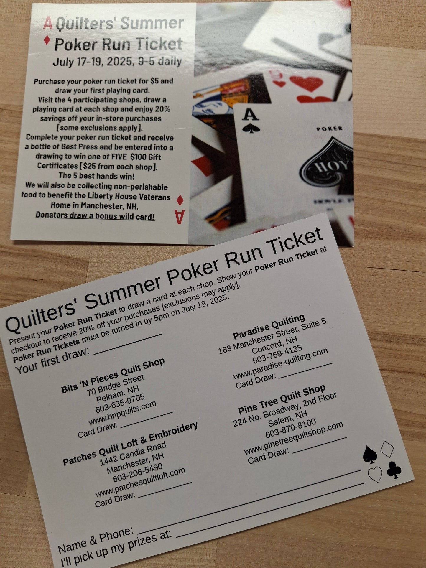 Quilters' Summer Poker Run - 2025