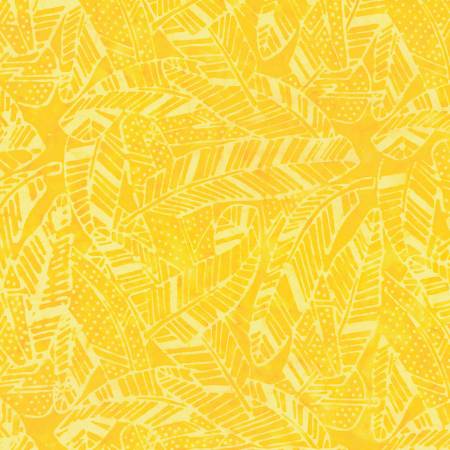 Technicolor Batiks - Yellow Feathers 22324 550 by Wilmington Batiks