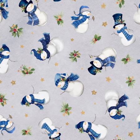 Let it Show-Man! - Snowman Toss Gray 27755-917 by Wilmington Prints