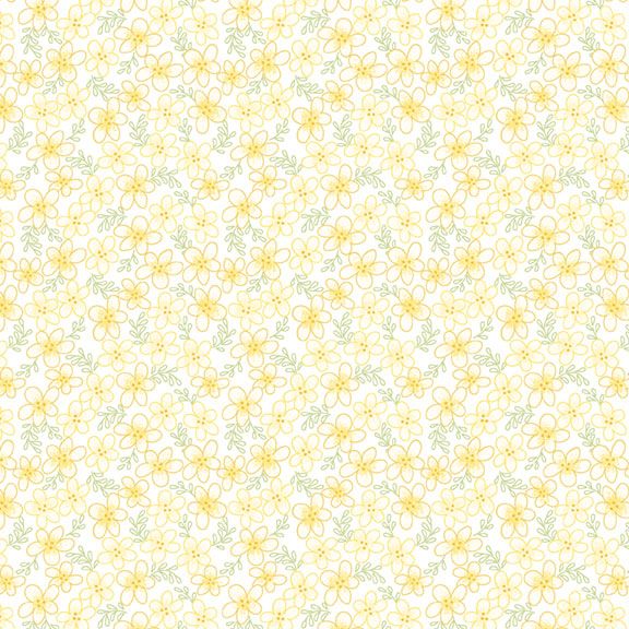 Tea for Two - Yellow Flowers R191195D Cindy Staub for Marcus Fabrics