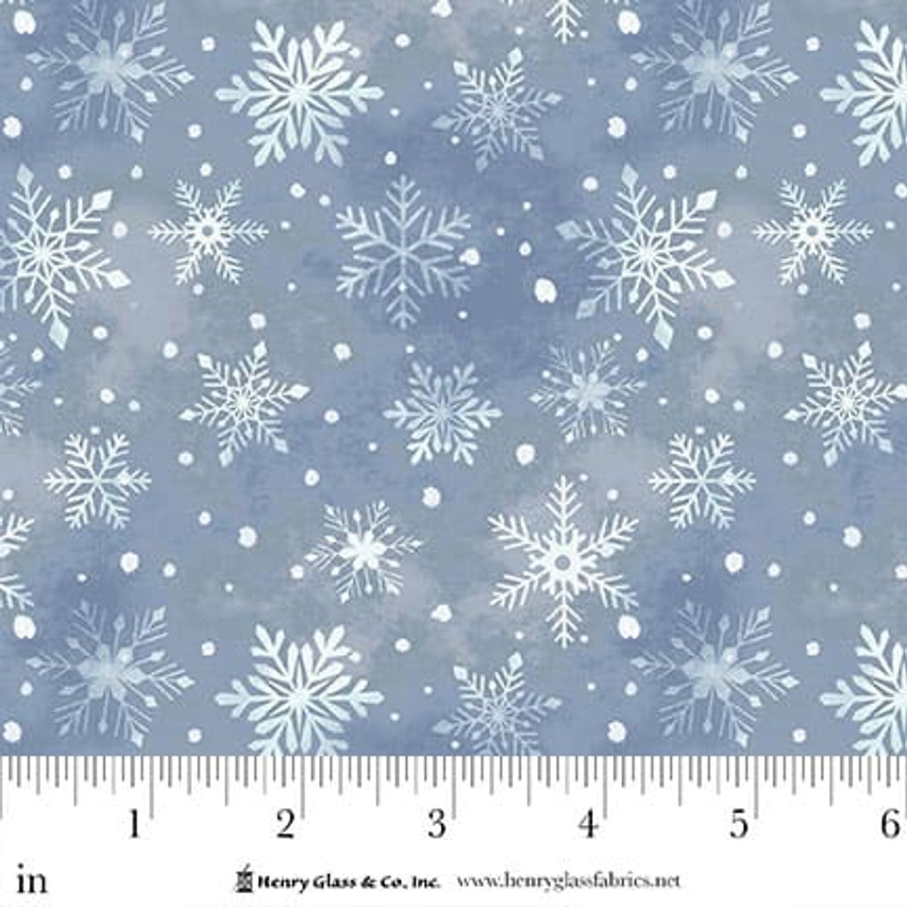 Hollyville Manor - Slate Gray Snowflakes 3518-11 by Henry Glass & Co.
