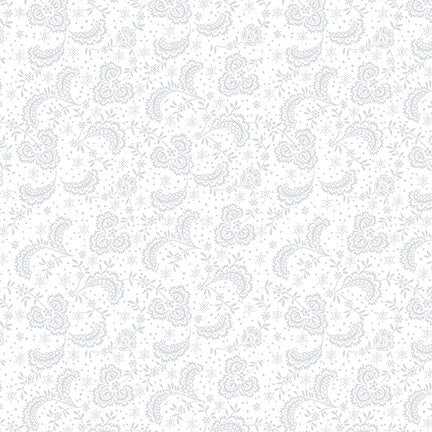 Quilter's Flour IV 401-01W Foulard White on White by Henry Glass Fabrics