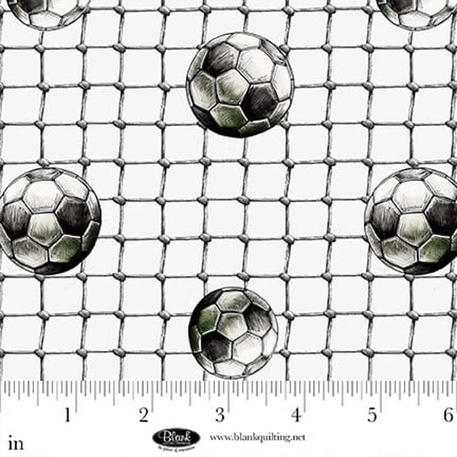 Goalbound - Soccer Balls and Net 4755-01 by Blank Quilting