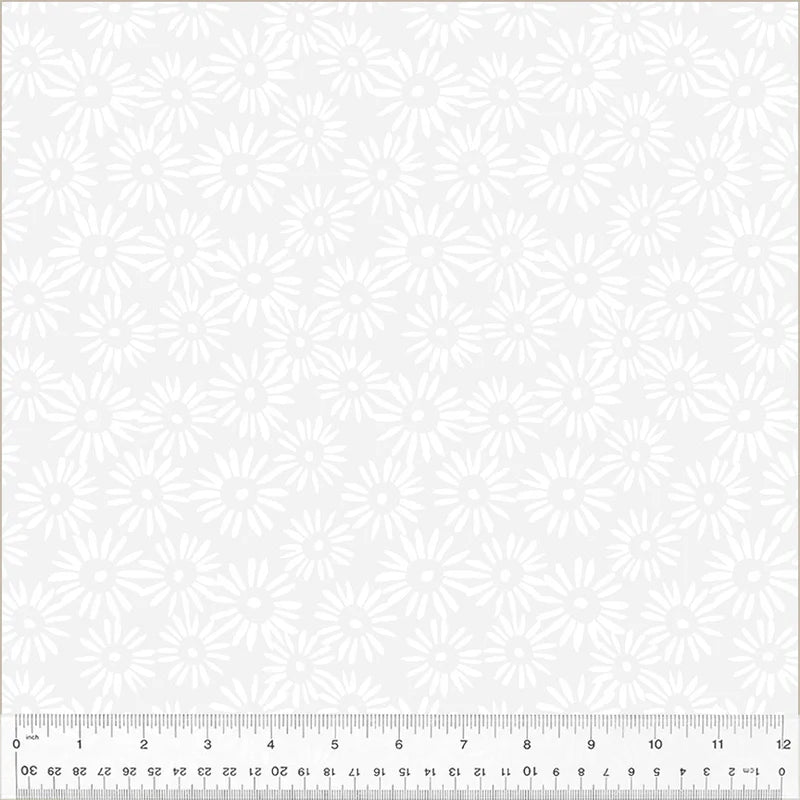 Peekaboo - White on White Daisy - 54386-6 by Windham Fabric
