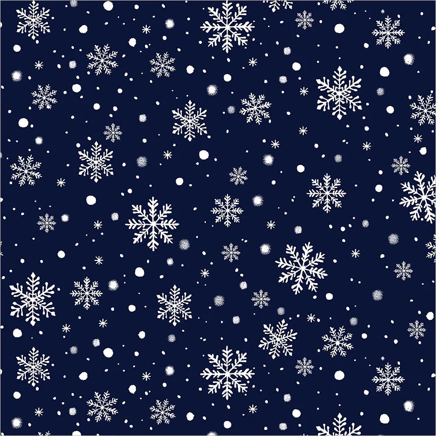 Winter Wonder - Navy Snowfall 55173D-8 by Windham Fabrics