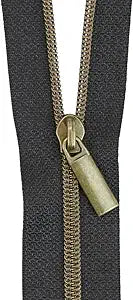 Sallie Tomato - 3 Yard Zipper - Black Tape & Antique Coil #5