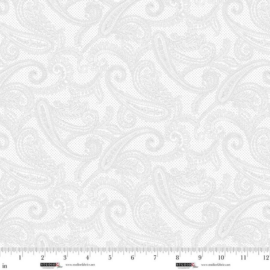 White on White - Best of Cream & Sugar - Sophisticated Paisley 8928-01W by Studio E