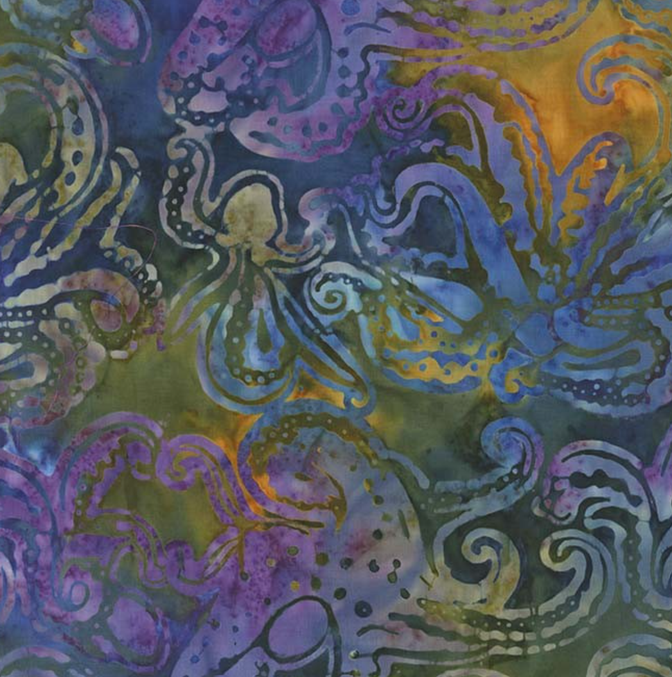 Tropical Batiks - Octopus BT7780-CELS-D by Michael Miller Fabrics