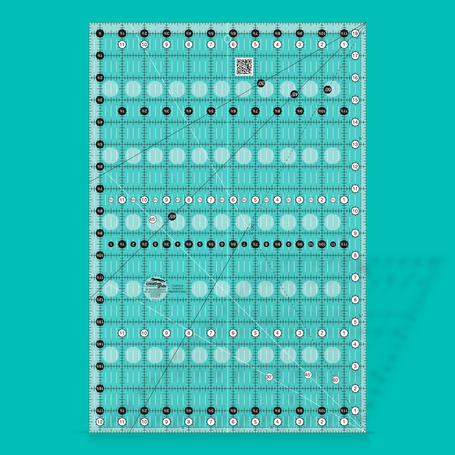 Creative Grids - 12 1/2" x 18 1/2" Turn-a-Round Ruler CGR1218