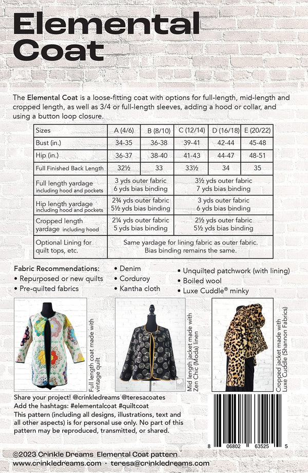 The Elemental Coat by Teresa Coates Crinkle Dreams