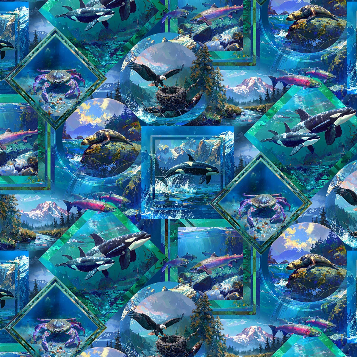 Wilderness in Motion - The Edge of Wilderness-DCXT12982-MULTI-D by Michael Miller