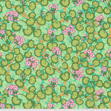 Kaffe Fassett Stash - Climbing Geraniums - Green - Free Spirit