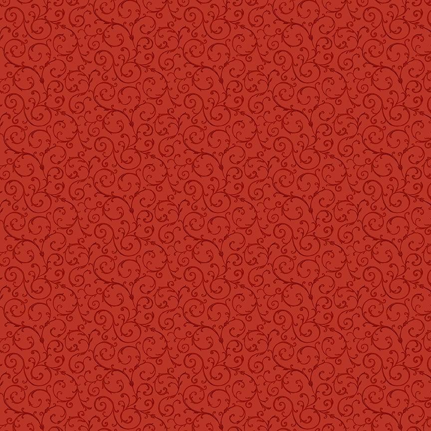 Victory Garden - Victorian Scrolls - Cranberry by Wing and A Prayer Designs by Timeless Treasures