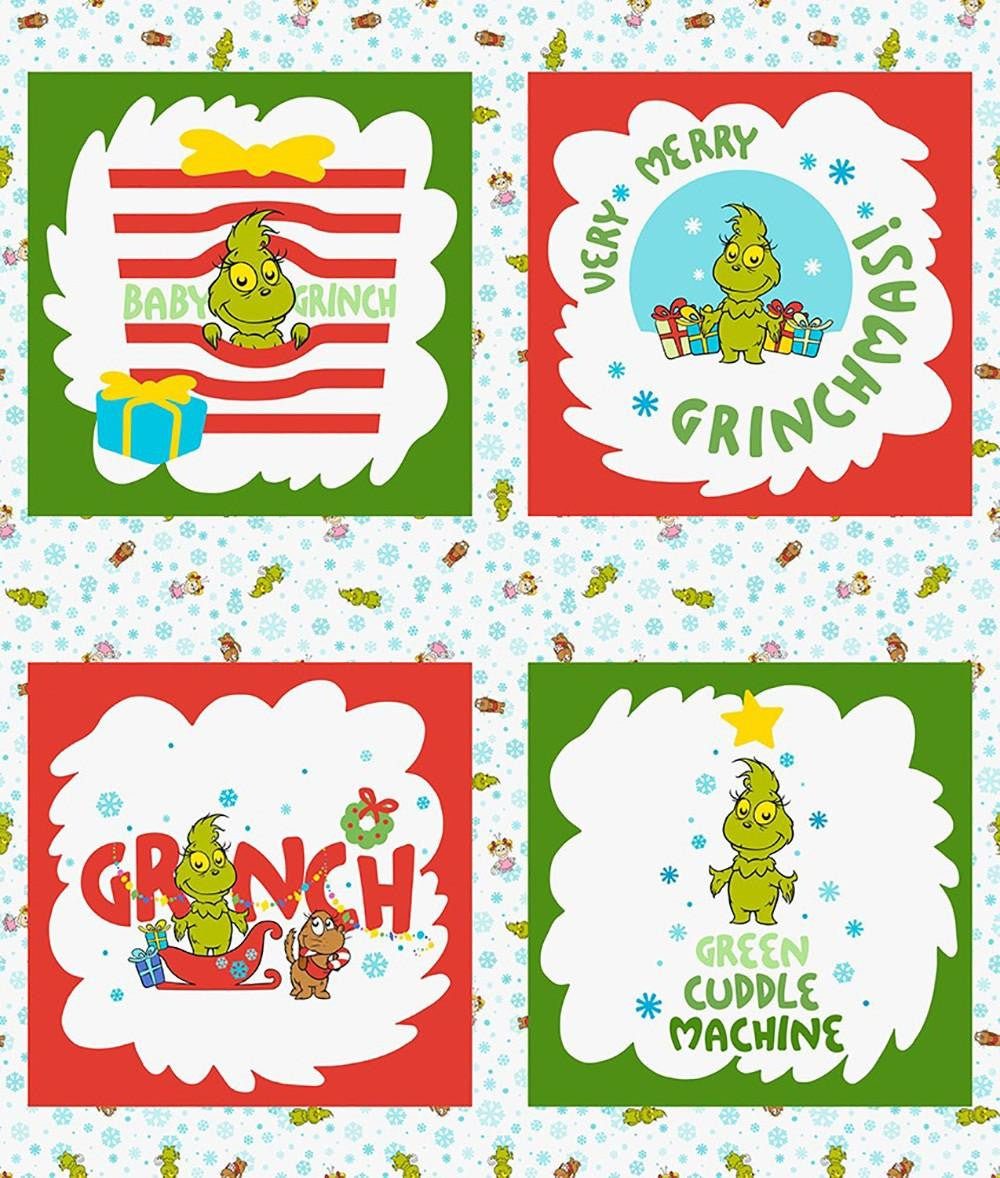 How the Grinch Stole Christmas - Little Grinch Panel by Robert Kaufman (168)