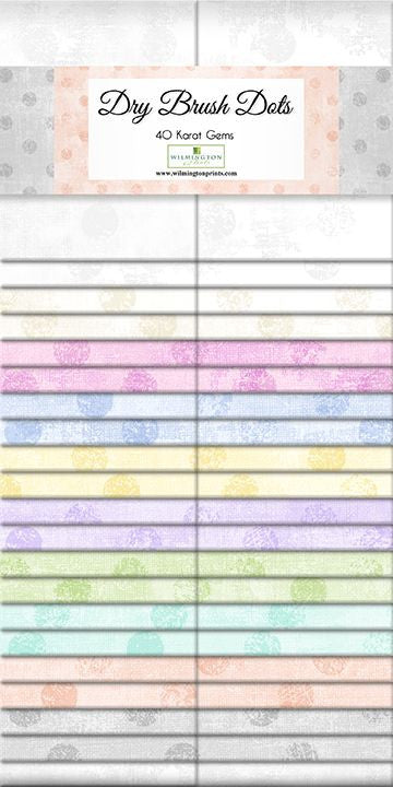 Dry Brush Dots - 40 Karat Gems - 2 1/2" x 44" Strips - Pk of 40 - 842-160-842 by Wilmington Fabrics