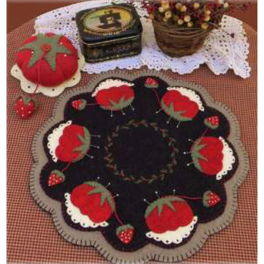 Memere's Pincushion Candle Mat & Pincushion Pattern #149 by Penny Lane Primitives