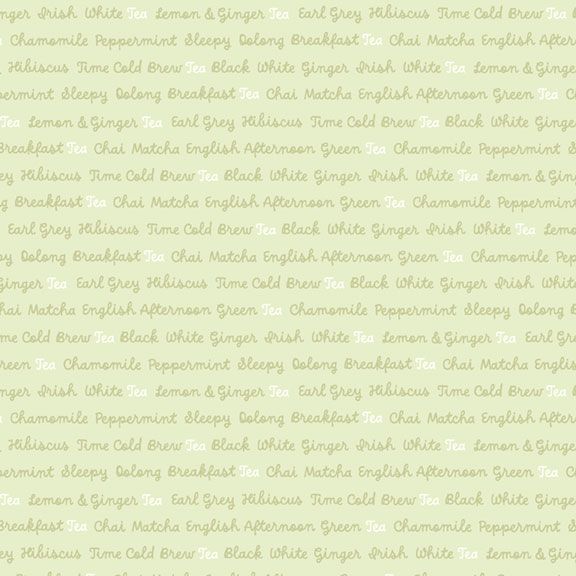 Tea for Two - Lime Words R191197D Cindy Staub for Marcus Fabrics
