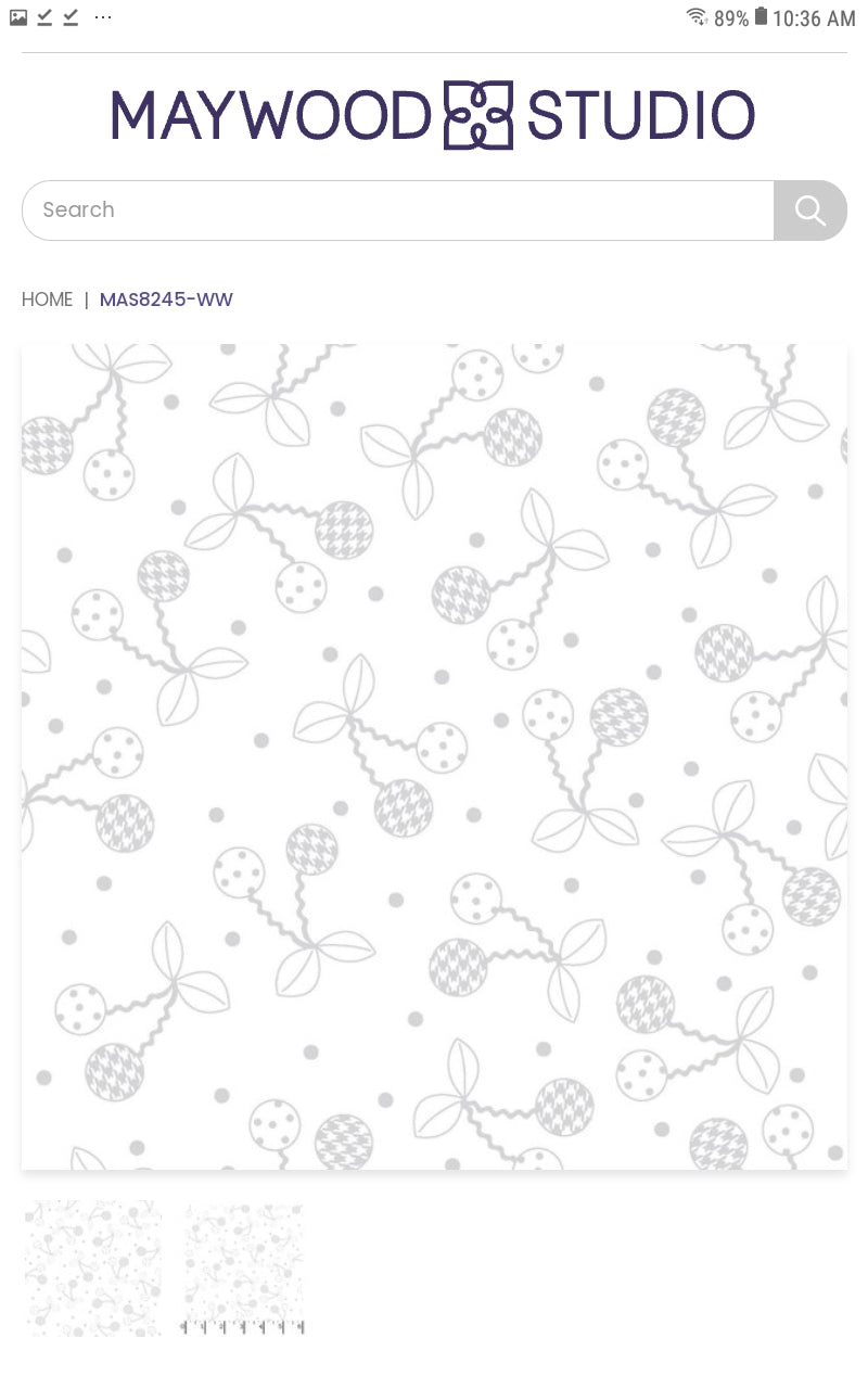 White on White Kimberbell Cheerful Cherries 8245 by Maywood Studio