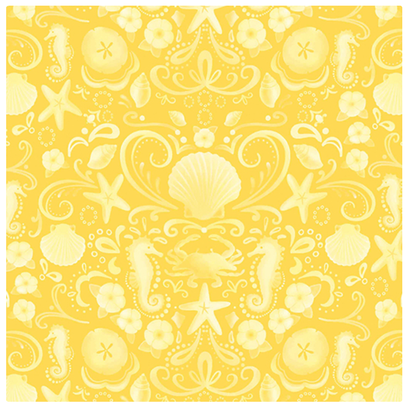 Beach Retreat - Seaside Tonal - Golden Yellow by Benartex