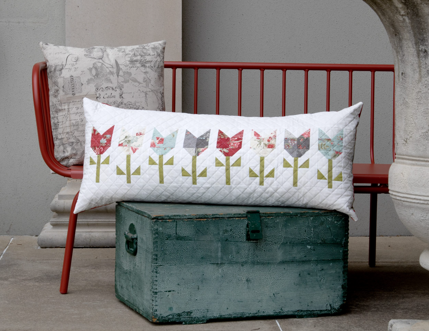 Etchings Tulips Pillow or Table Runner Project Sheet by Moda