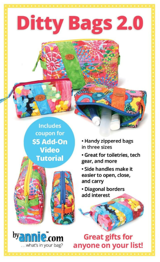 Ditty Bags 2.0 Zippered Pouch Pattern by Annie