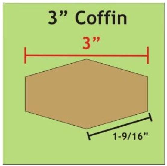 Paper Pieces - 3" Coffin - 30 Pieces