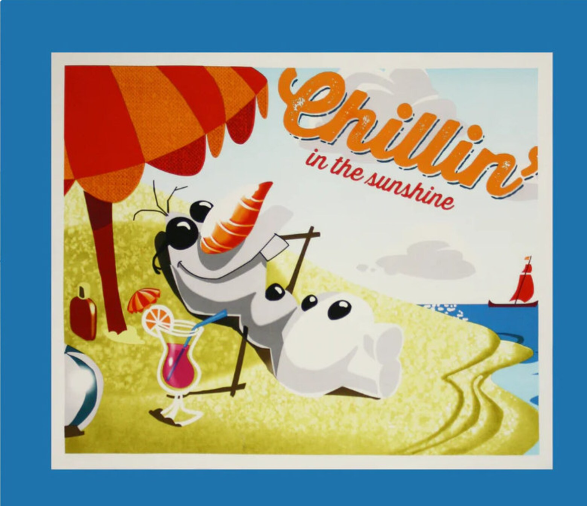 Frozen Olaf Chillin in the Sun Fabric Panel - 044