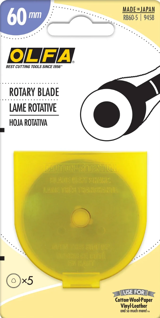 Olfa 60mm Rotary Blades - Set of 5