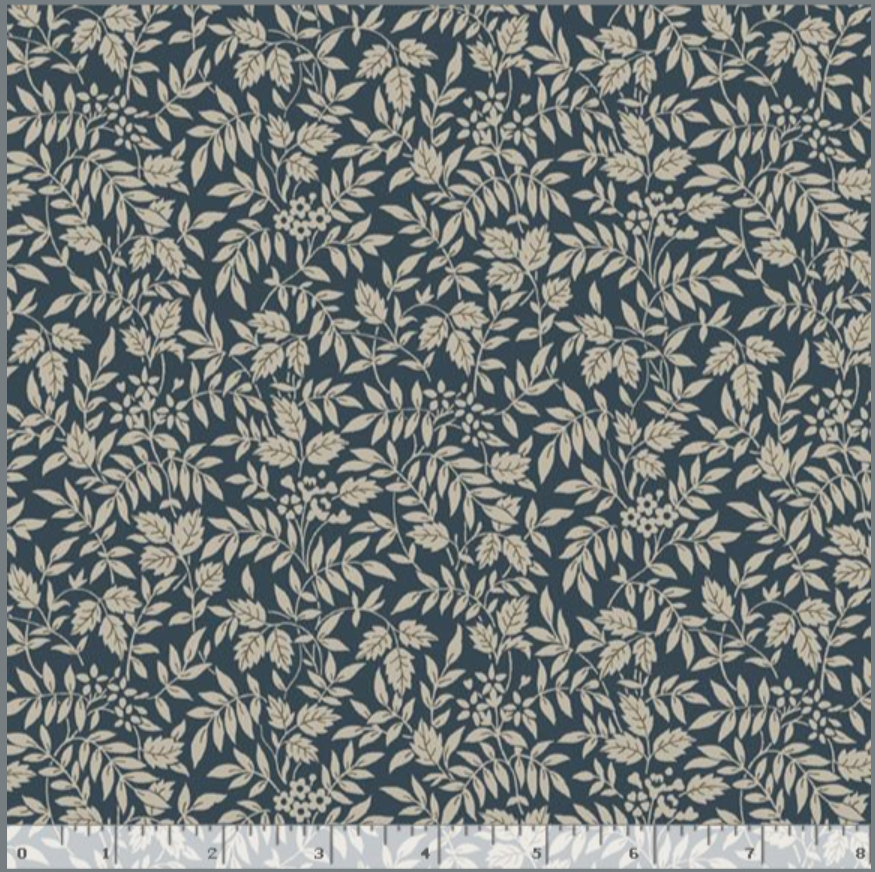 Nouveau Smithsonian - R651064D Leaf Sprigs - Navy by Marcus Fabrics