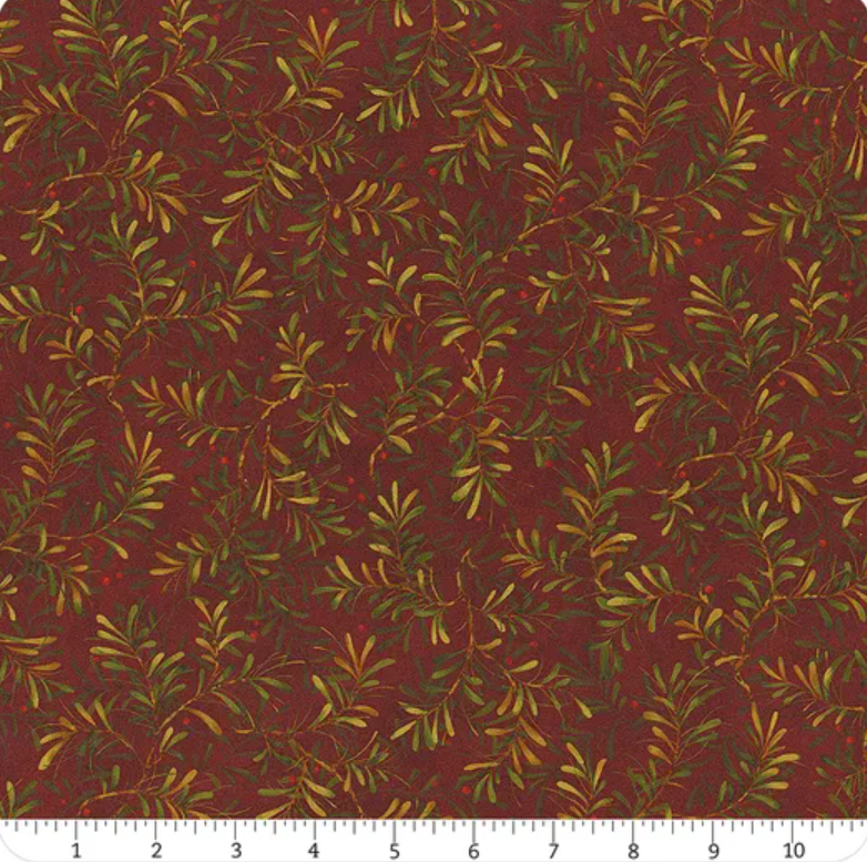 108" Pine Boughs Red 17059W-10 by Benartex
