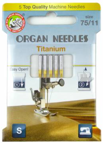 Organ Needles - Titanium 75/11 - Pkg of 5
