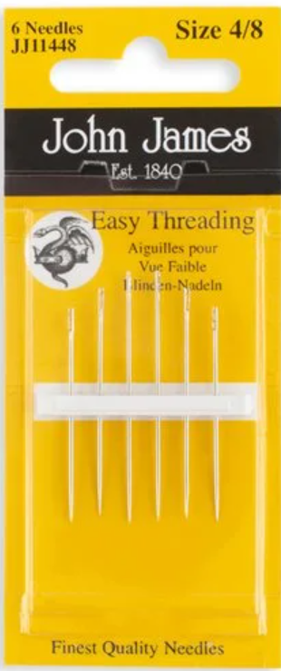 John James Easy Threading Needles Pkg of 6 Size 4/8