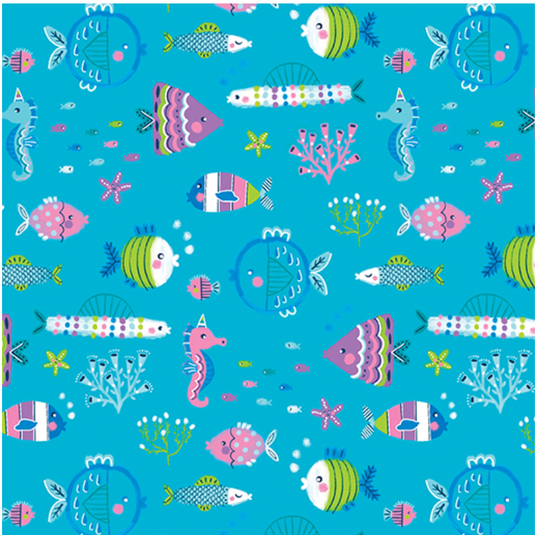 Mystical Mermaids - Underwater Friends Aqua by Kanvas Studio