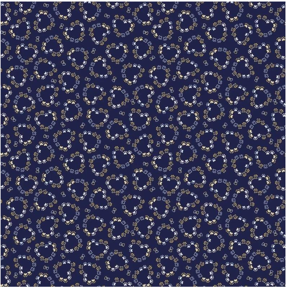 Heart Paw Prints Blue (Kitty City) by Kanvas Studio