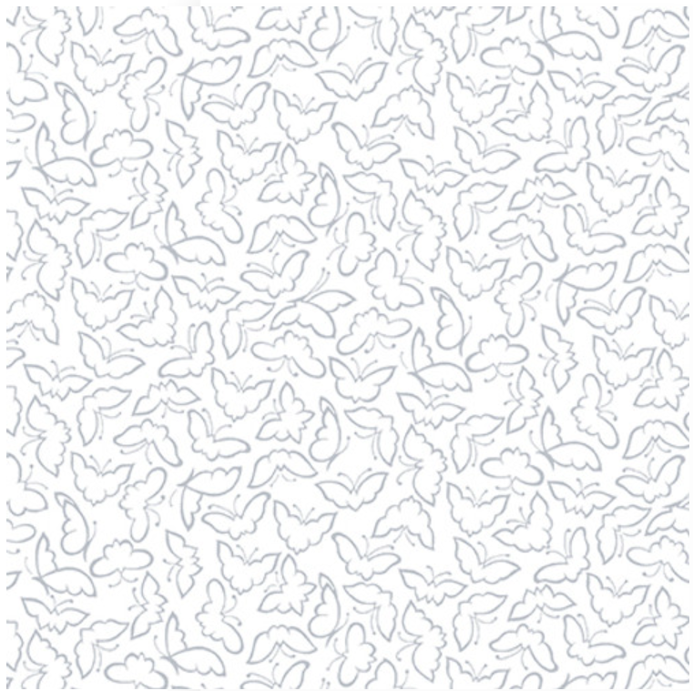 Quilter's Flour V White on White - Butterflies 1690-01W by Henry Glass