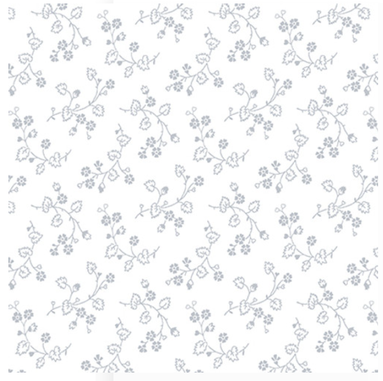 Quilter's Flour V White on White - Vines 1687-01W by Henry Glass