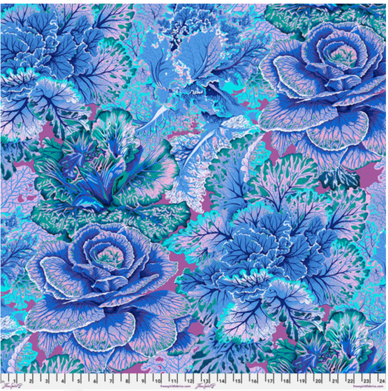 Kaffe Fassett August 2023- Curly Kale - Blue - Free Spirit