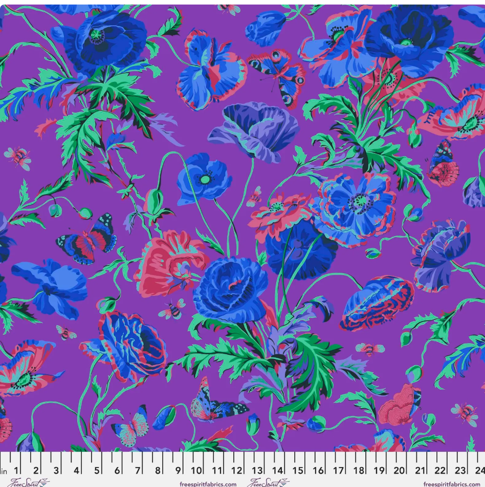 Kaffe Fassett August 2022 - Meadow - Purple by Free Spirit