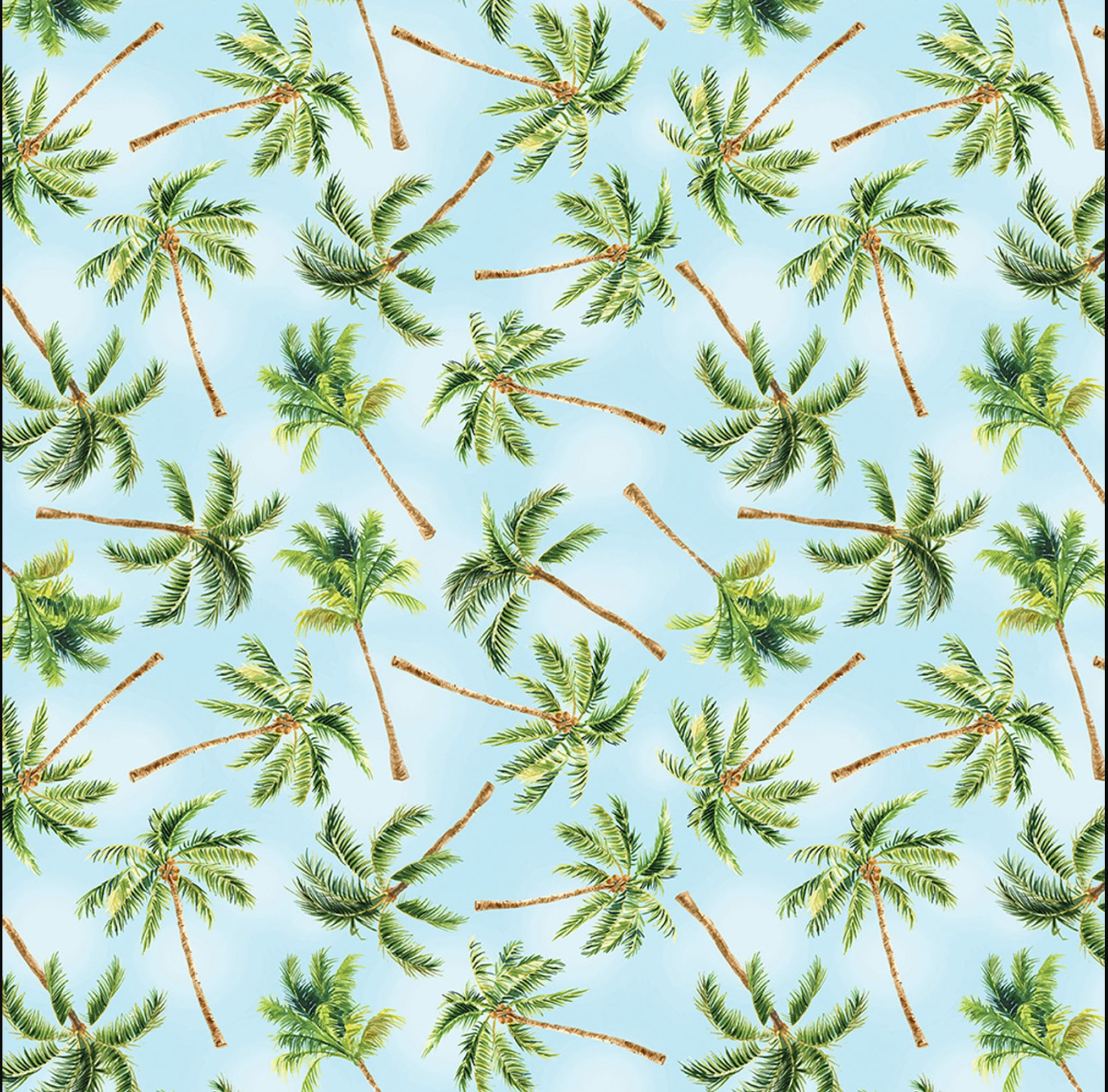 Paradise Awaits - Palm Trees Light Blue by Benartex