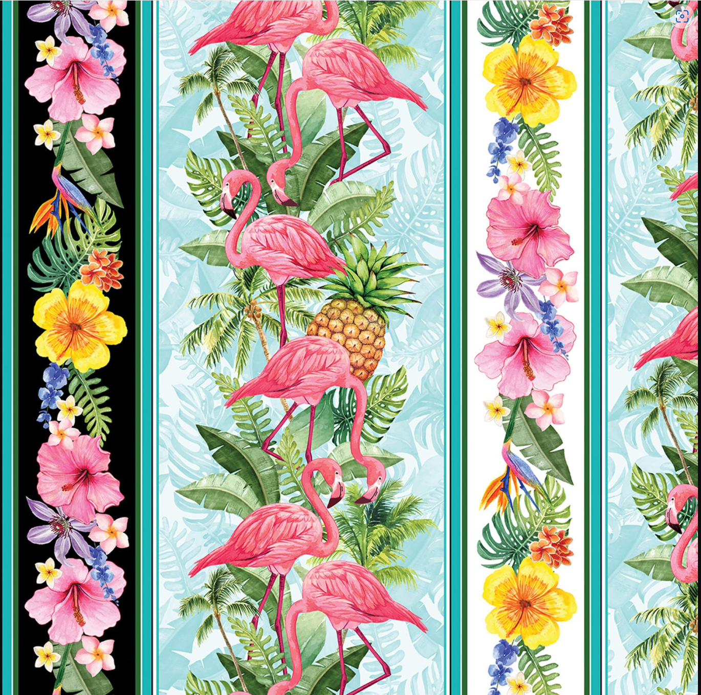 Paradise Awaits - Border Stripe Multi by Benartex