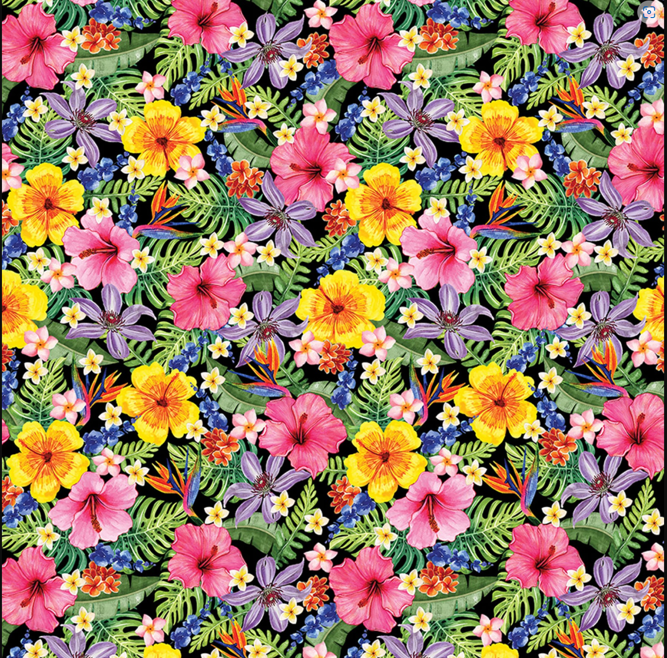 Paradise Awaits - Tropical Garden Black by Benartex