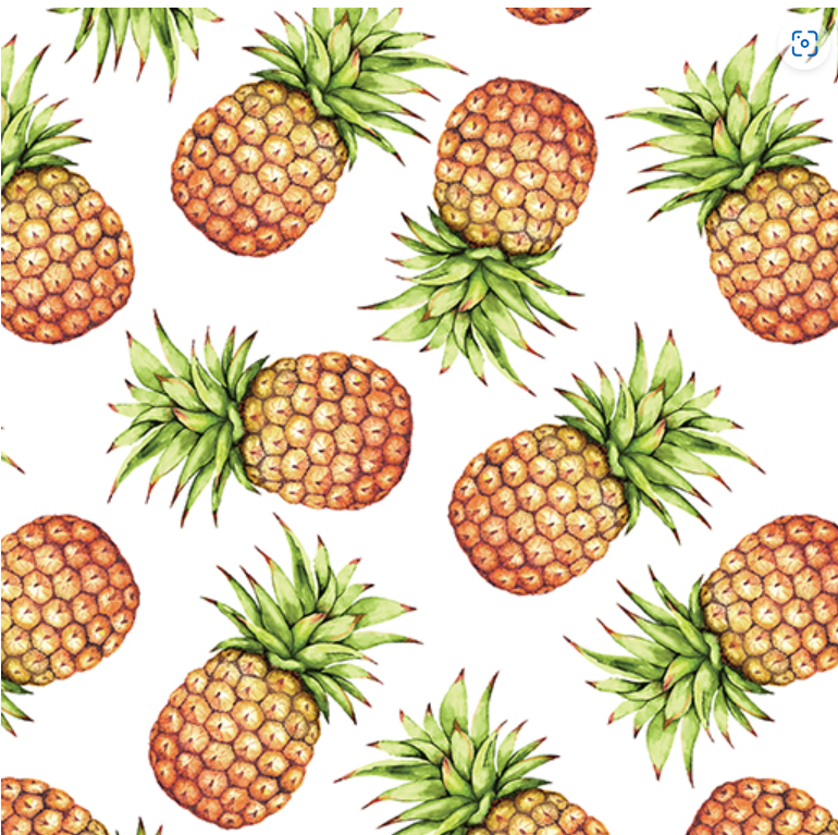Paradise Awaits - Pineapples White by Benartex