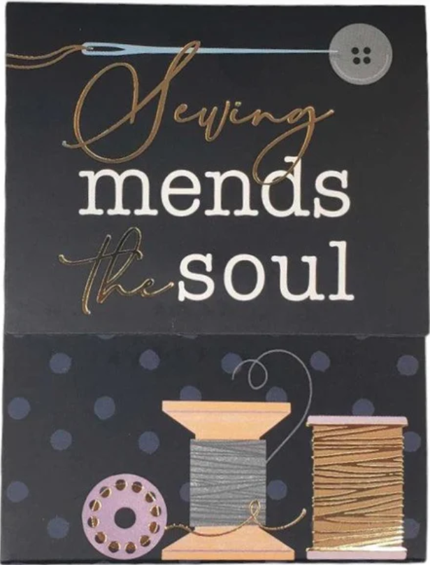 Notepad by MODA - "Sewing Mends the Soul" Notepad - Black Cover by Moda