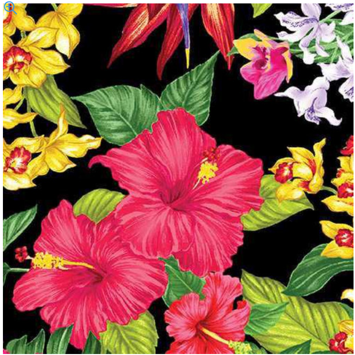 Tropical Escape - Floral Paradise Black by Benartex