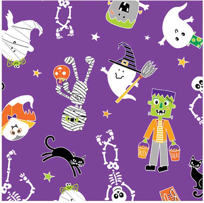 Glow-O-Ween - Friends - Purple by Benartex