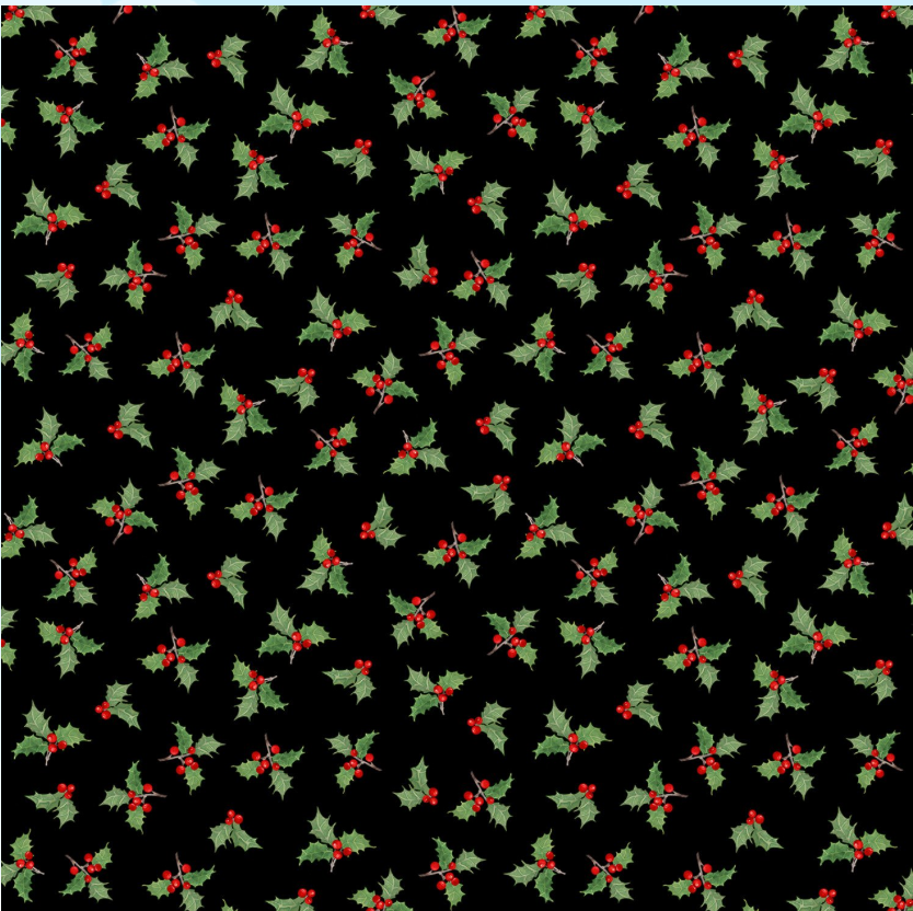 Cardinal Cozy - Holly - Black 33894-973 by Wilmington Prints