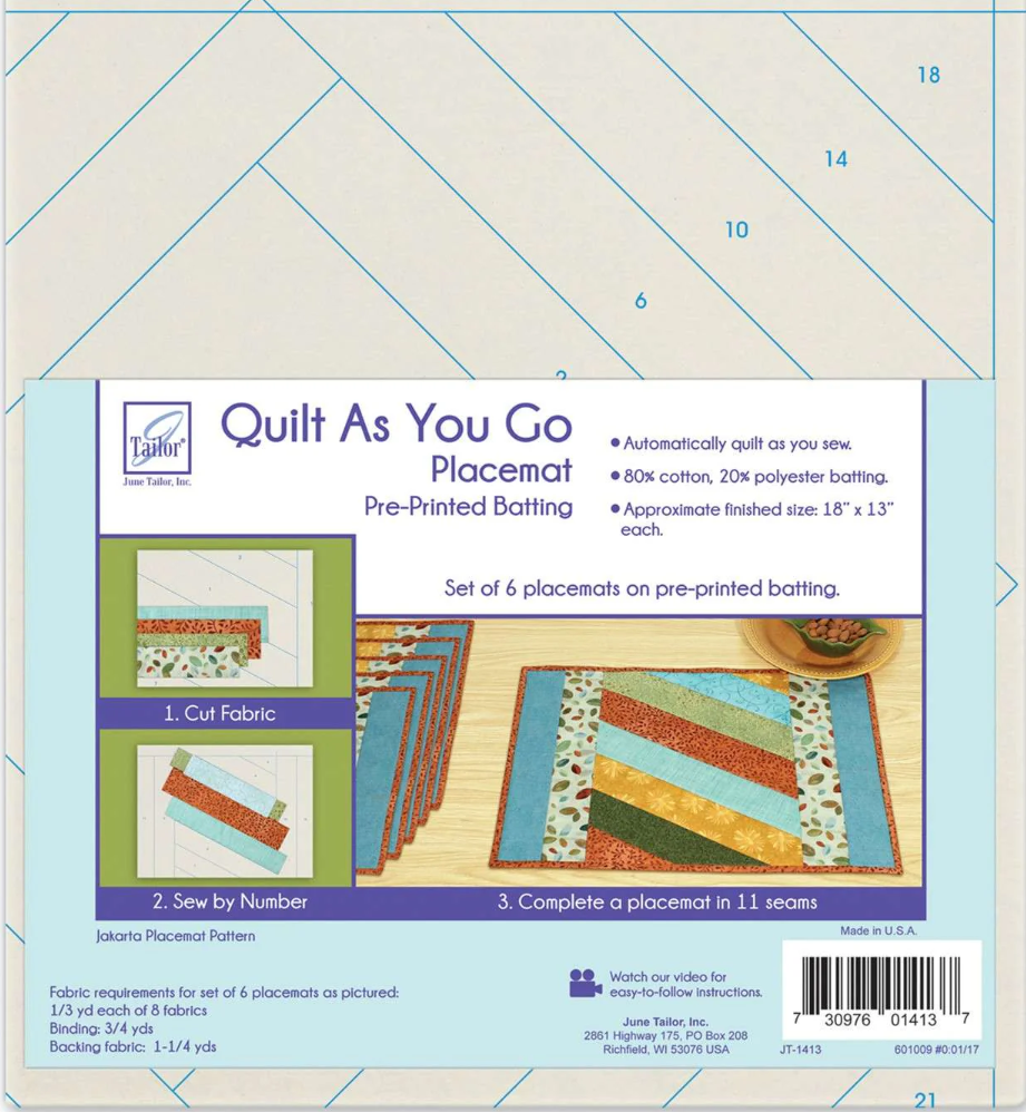 Quilt As You Go - Jakarta Placemats - Set of 6 by June Tailor