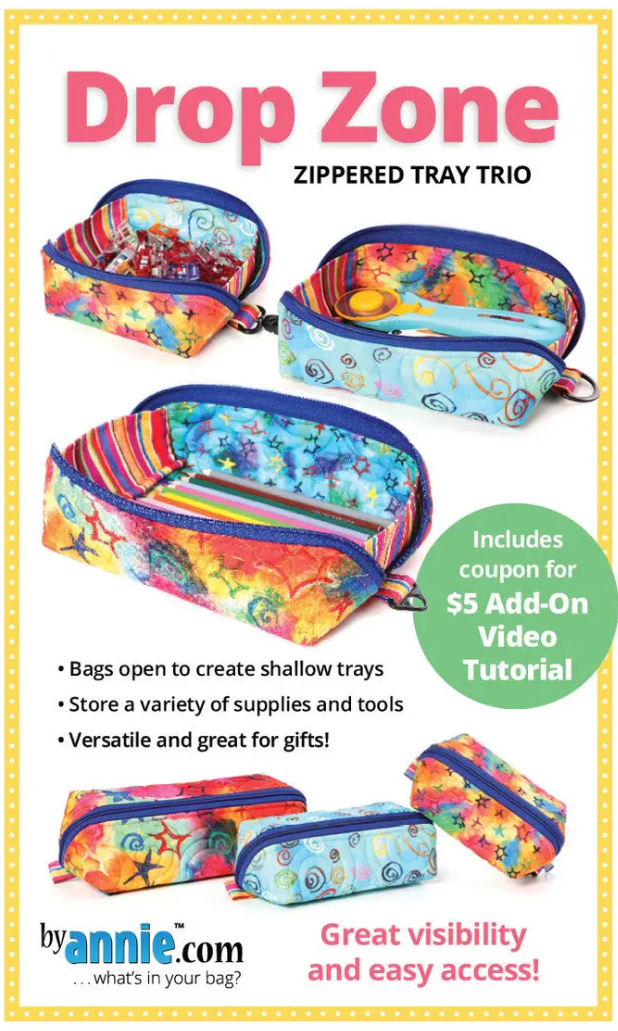 Drop Zone Zippered Tray Trio Pattern by Annie